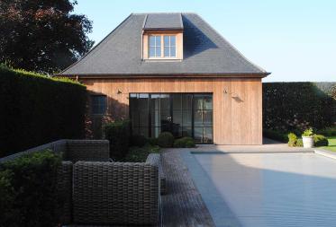 Verbouwing garage naar poolhouse Desselgem